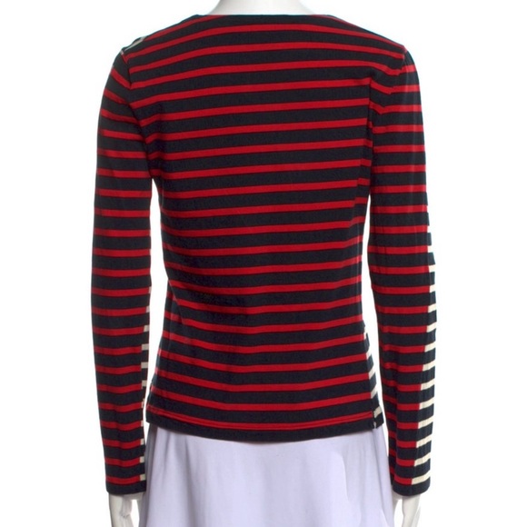 Stella McCartney Black and Cream Striped Long Sleeve Tee Size 44 RUNS SMALL - Picture 3 of 7
